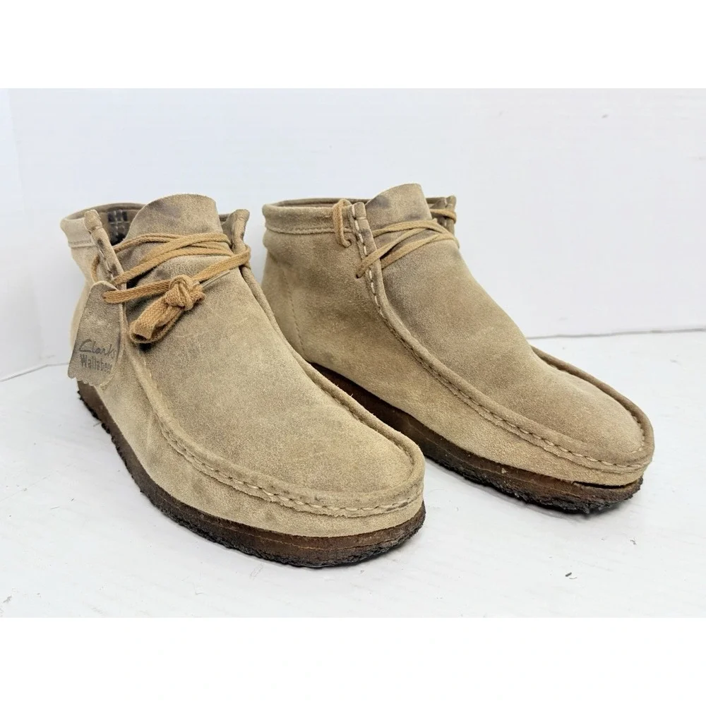 Clarks Originals Wallabee Tan Suede Shoes Men's 12 US UK 11 Crepe Sole